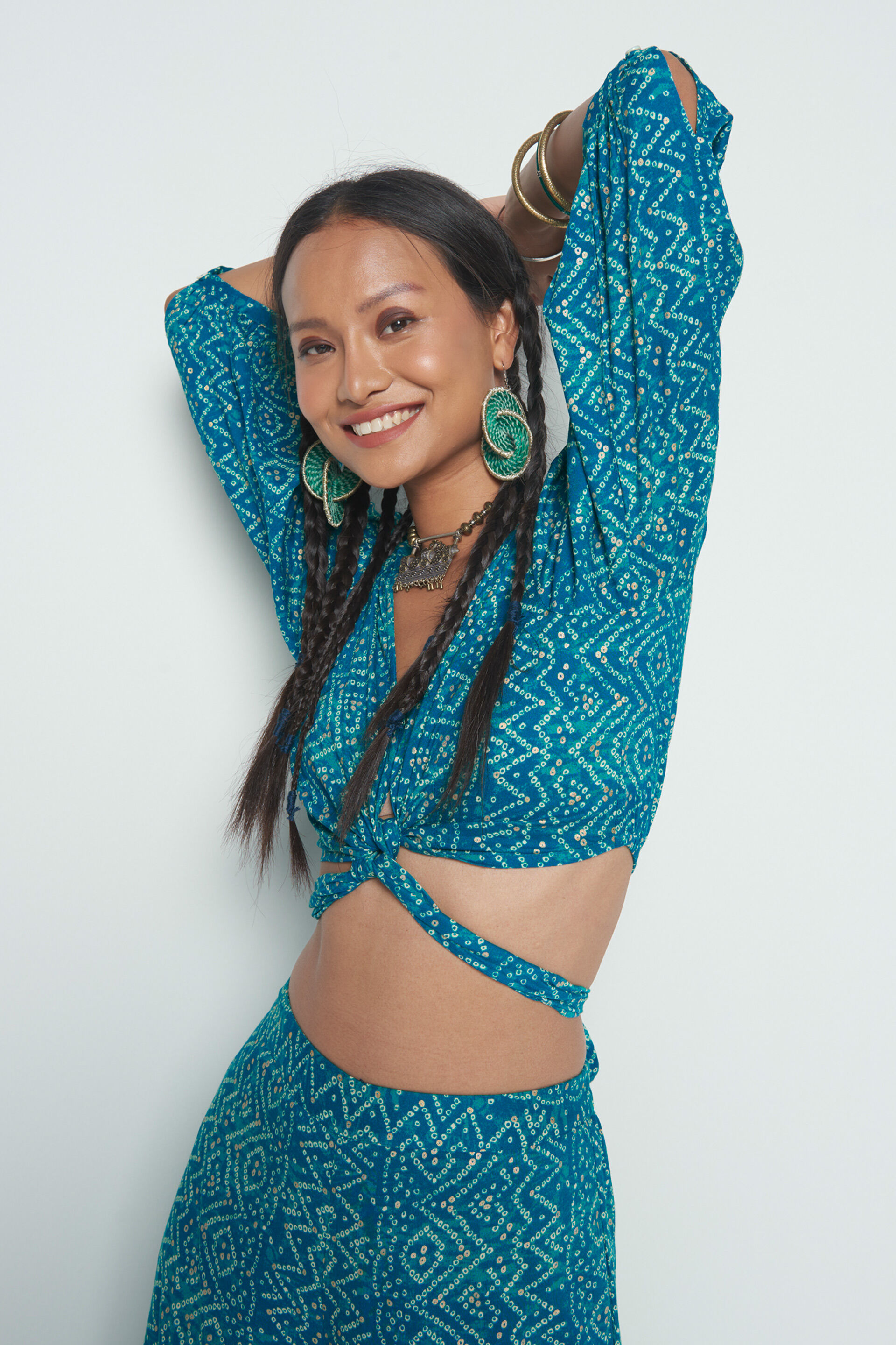 Teal Visose Co-ord Set, Teal, image 5